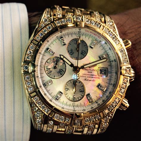 ebay breitling gold watches|gold diamond breitling watches.